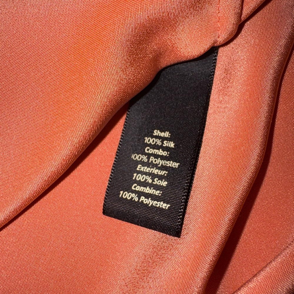 Elizabeth and James Silk Shift Dress Size 2 Coral Minimalist Chic Quiet Luxury - Picture 7 of 11
